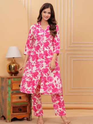 Pink Floral Print Co-ord Set