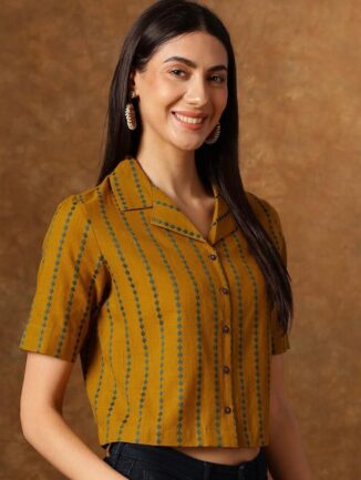 Mustard Stripe Casual Shirt